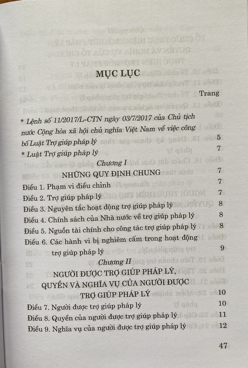 Luật Trợ Giúp Pháp Lý ( hiện hành)