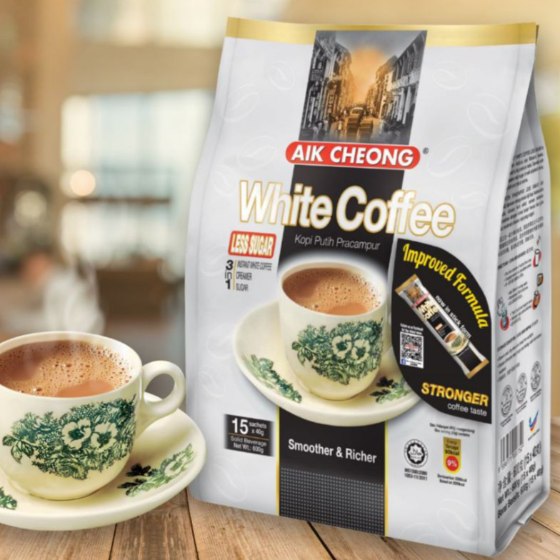 Cà Phê Trắng Ít Đường Aik Cheong Malaysia - White Coffee Less Sugar - 600g