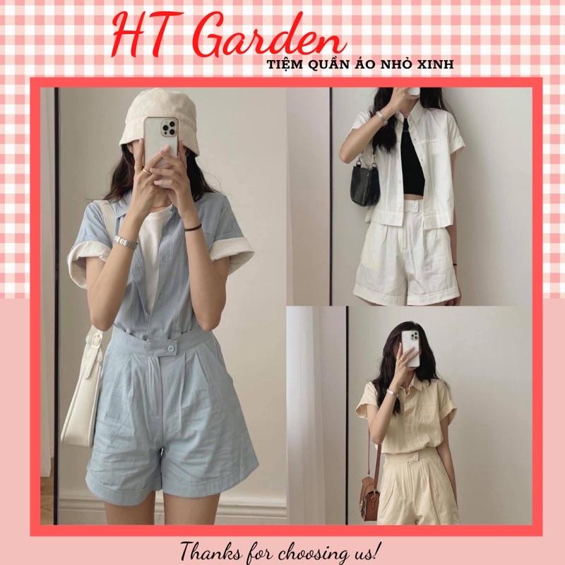 Set bộ đồ croptop chất thô