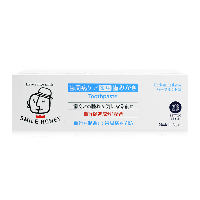 Kem đánh răng vị bạc hà thảo mộc Nippon Zettoc Smile Honey Herb Mint Flavor 120g(ZS)