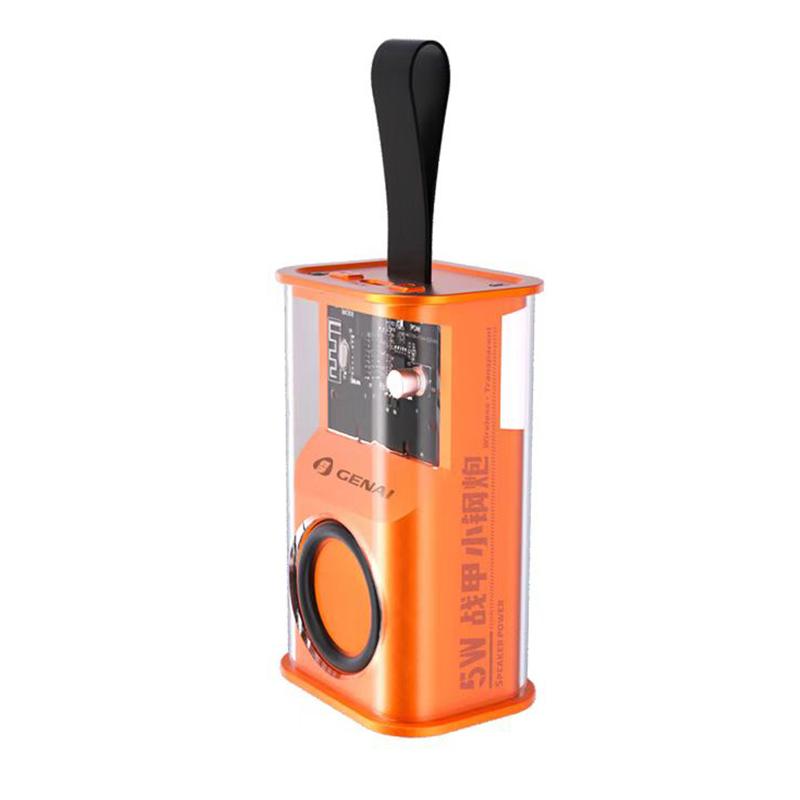 2003 Loa Bluetooth mới TWS Bluetooth 5.3 Loa di động Mecha trong suốt Đèn LED âm thanh Hộp âm thanh Hỗ trợ bán buôn Màu sắc: cam
