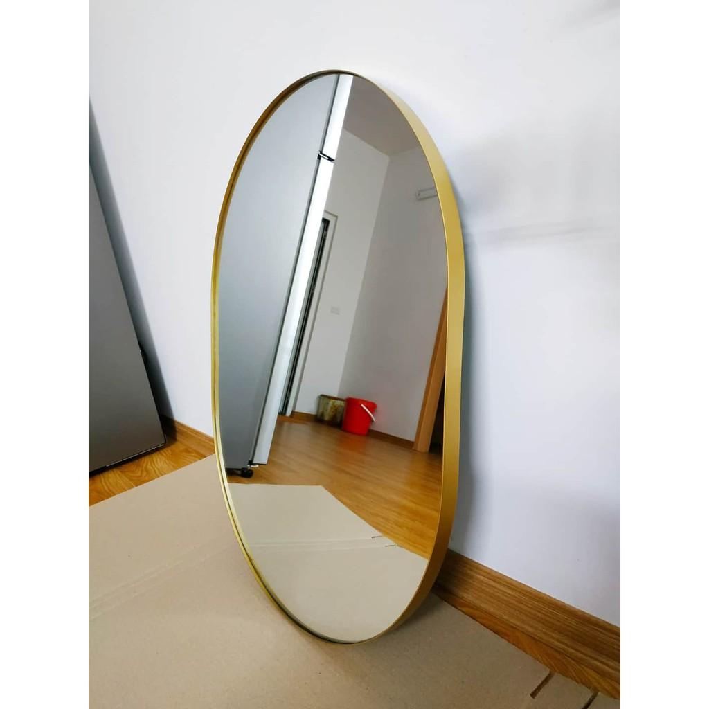 Gương Viền Thép Hình Con Nhộng Sơn Tĩnh Điện Cao Cấp, Gương Phòng Tắm Kt 50x70cm