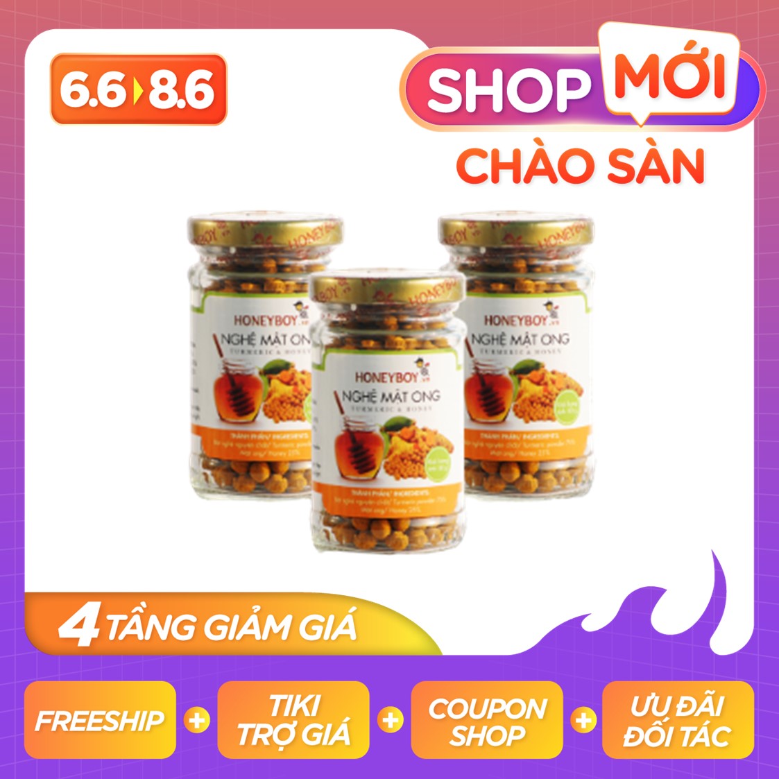 BỘ 3 NGHỆ MẬT ONG HONEYBOY 80g