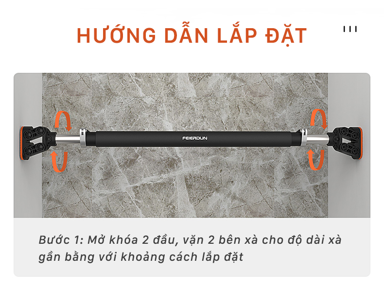 Xà Đơn Treo Tường Thế Hệ Mới FED-Xm0103 Điều chỉnh 94-124cm