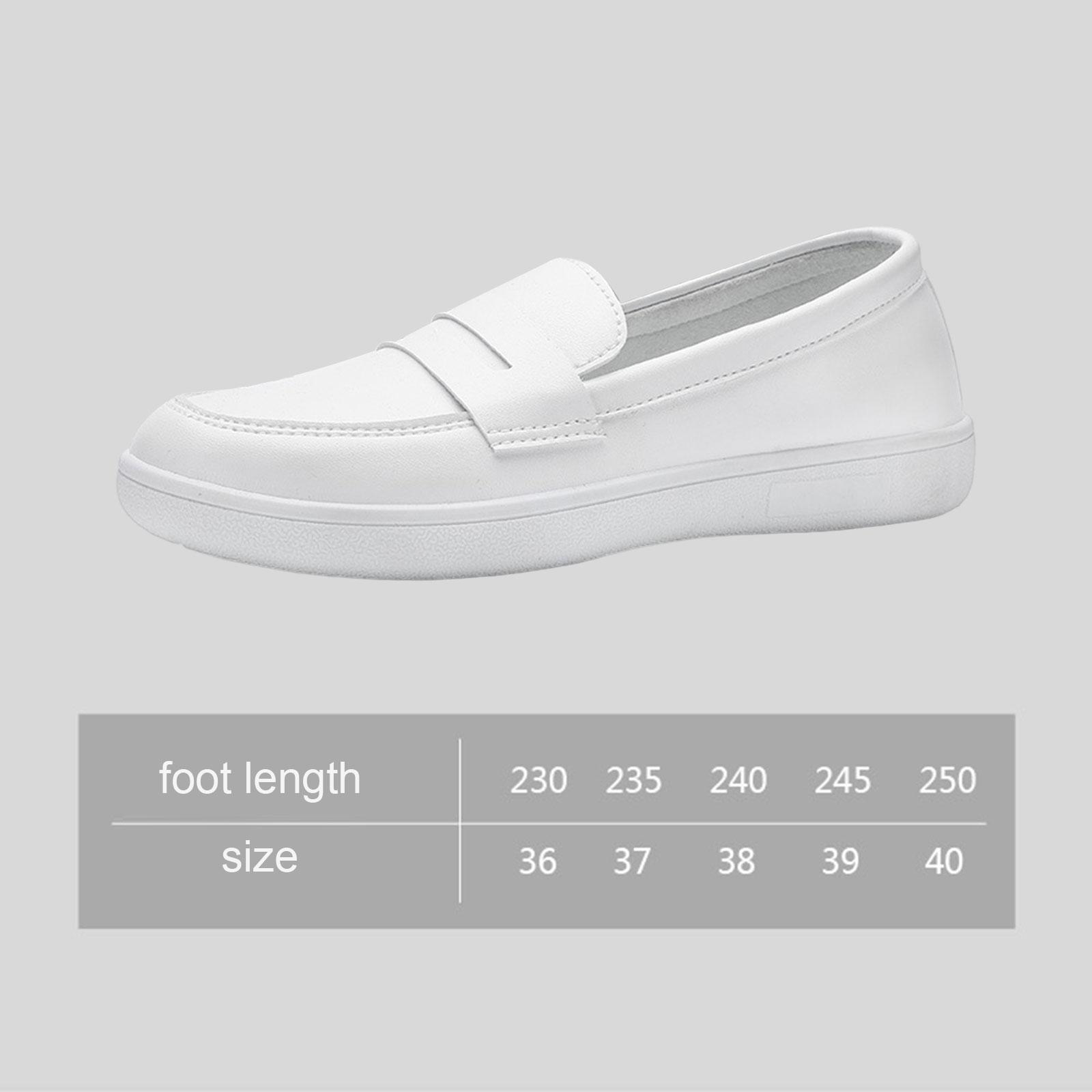 Women's Nursing Shoes Nurse Loafers Work Shoes PU Leather Flat Nursing Shoes