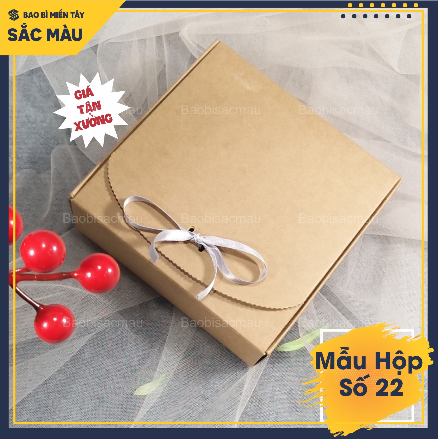 5 Hộp quà giấy kraft Châu Âu đựng quà cưới, quà tặng, socola, bóp, ví... kiểu dáng xinh xắn ( Mẫu hộp 21-22