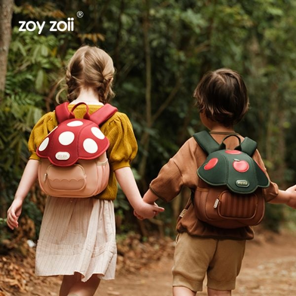 Balo cho bé mầm non Zoyzoii B50 hình cây nấm Mushroom series backpack, chống nước, siêu nhẹ, thoáng khí, quai rộng, chắc chắn - Hàng chính hãng