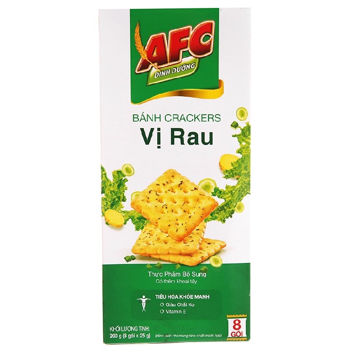 Combo 2 hộp bánh cracker vị rau AFC Dinh Dưỡng ( 200g / hộp )