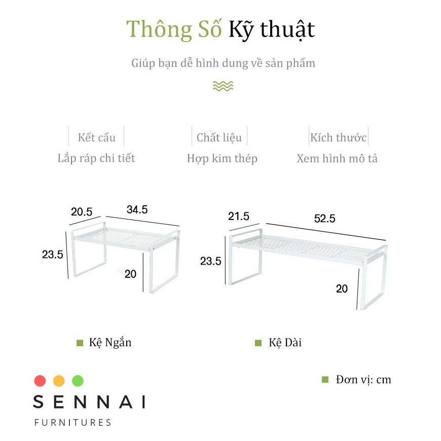 Bộ 2 Kệ Gầm Bếp Để Đồ Đa Năng Dưới Bồn Rửa Chén SenNai Thép Cacbon Sơn Tĩnh Điện Cao Cấp