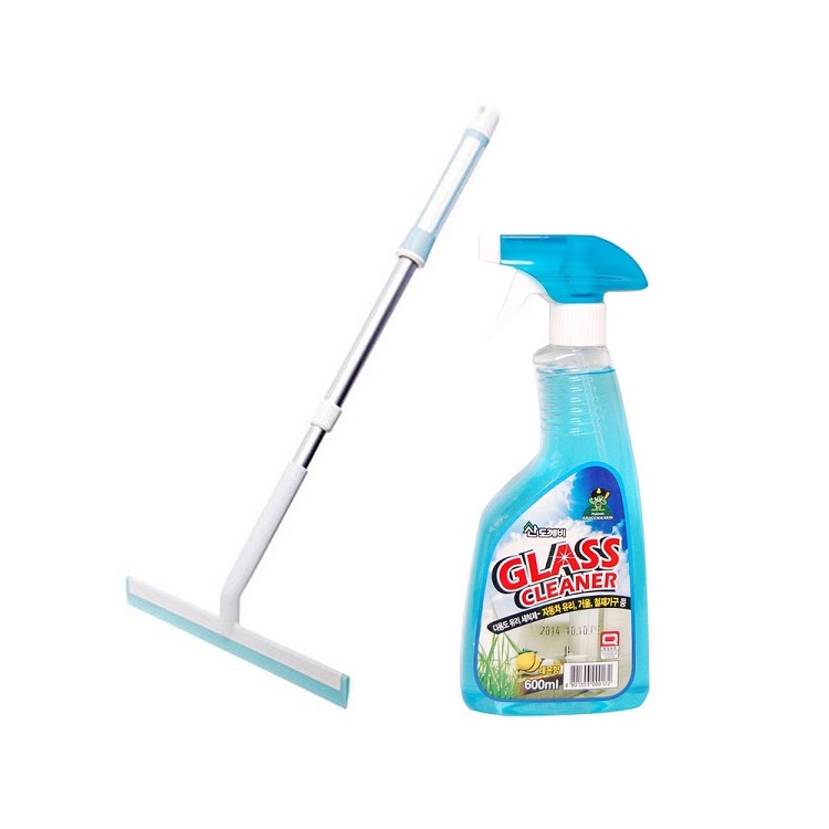 Combo cây lau kính Nhật Bản & Chai xịt vệ sinh kính Hàn Quốc 600ml