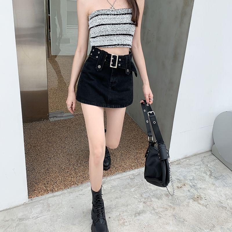 CHÂN VÁY KAKI CHỮ A KÈM DÂY NỊT (S,M,L)
