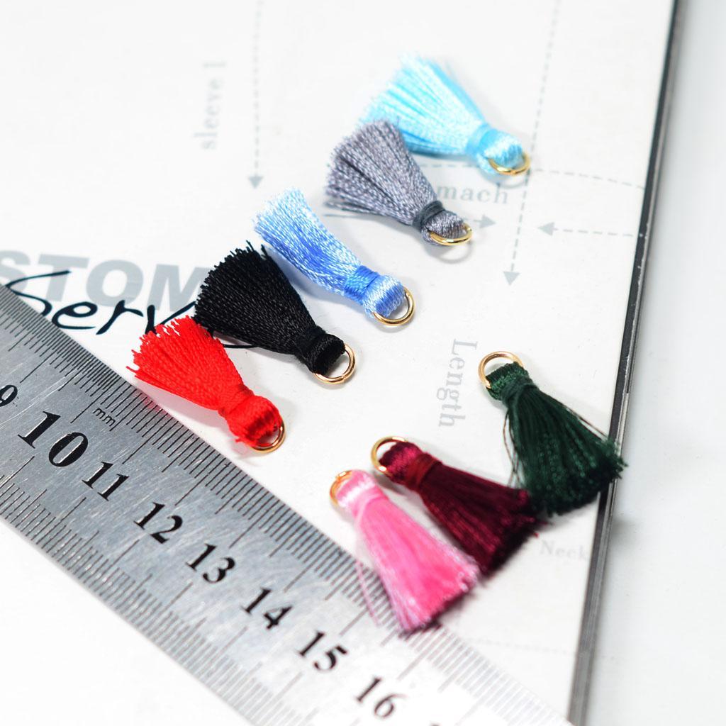 60 Pieces Silk Handmade Tiny Soft Tassels Mini Tassels,Colorful Tassels, Earring Tassels Assorted Colors 23mm