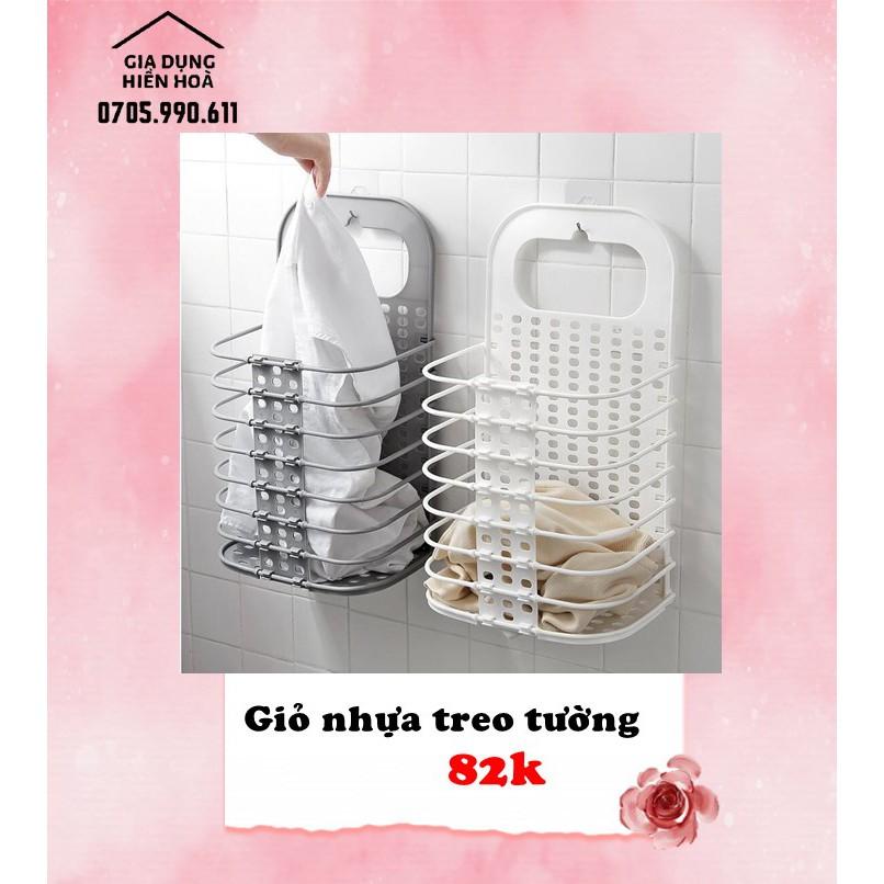 Giỏ nhựa đựng quần áo treo máy giặt, giỏ nhựa gấp gọn, giỏ đựng quần áo bẩn