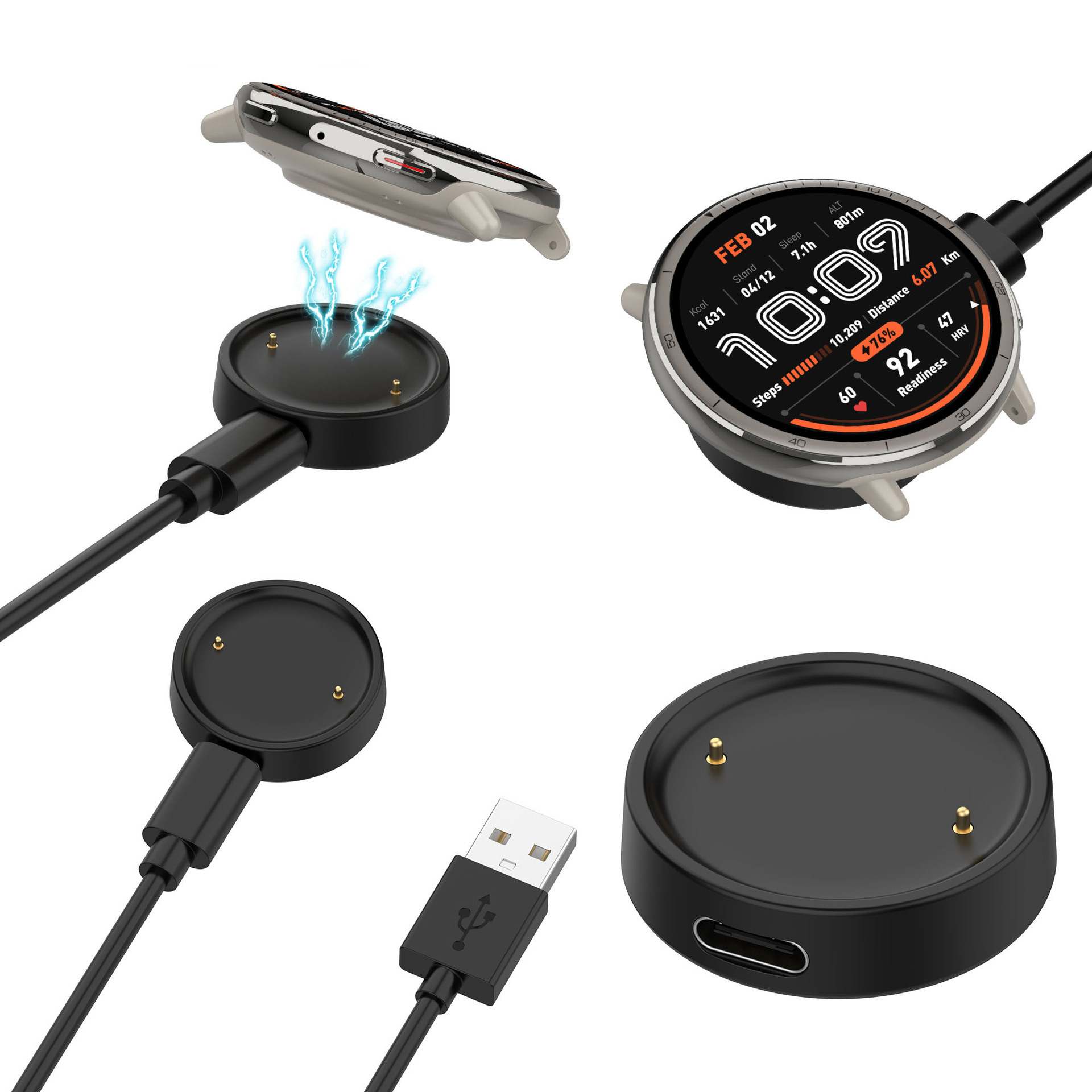 Dock Sạc Cho Amazfit Active 2 - Hàng Chính Hãng