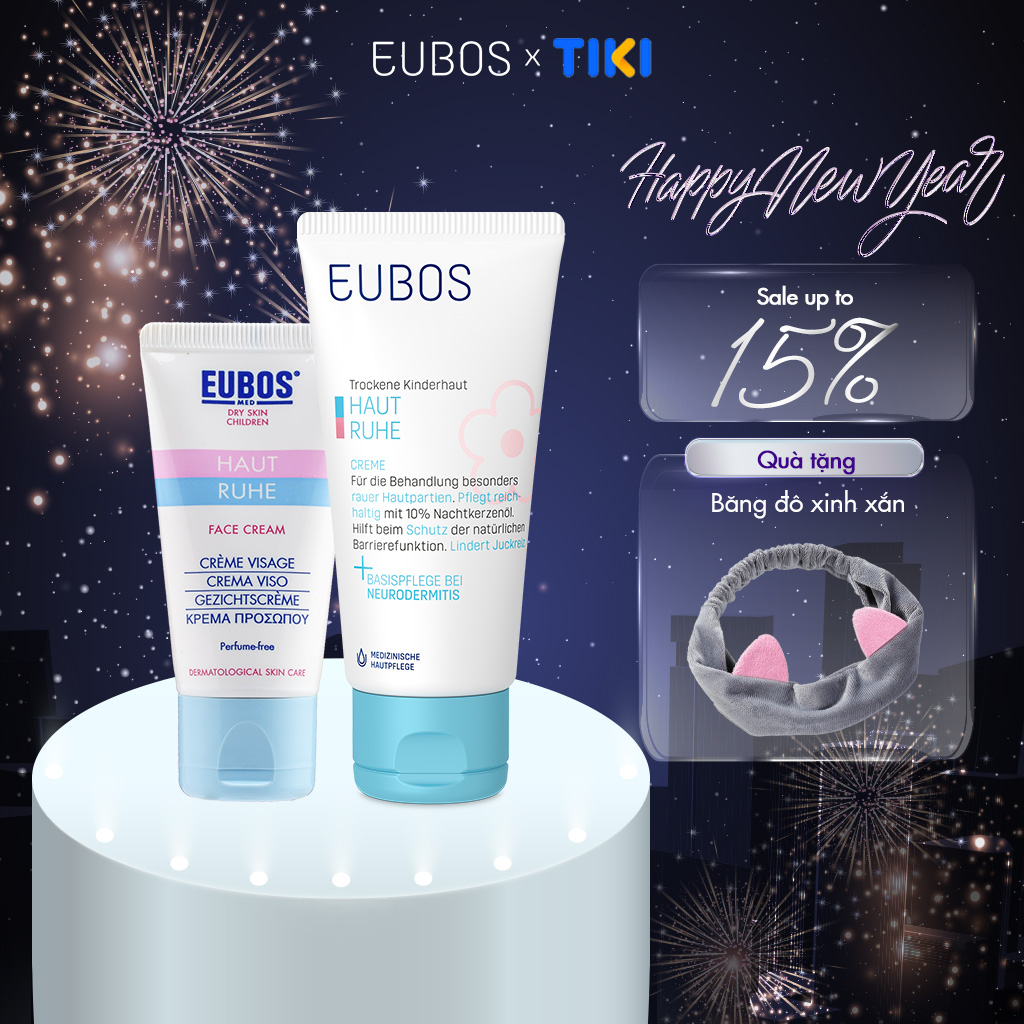 [DATE 04/2024] COMBO Kem chàm sữa da mặt trẻ em EUBOS HAUT RUHE FACE CREAM 30ml & Kem dưỡng da trẻ em ngừa chàm sữa EUBOS HAUT RUHE CREAM 50ml