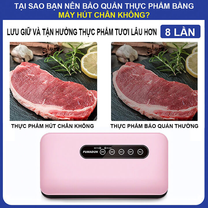 Máy hút chân không thực phẩm hàn miệng túi cao cấp, máy hút chân không bảo quản thực phẩm an toàn tiện lợi tặng kèm túi-F001