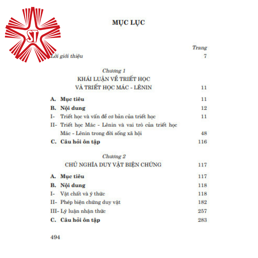 Giáo trình triết học Mác - LêNin (Dành cho bậc đại học hệ không chuyên lý luận chính trị) bản in năm 2024