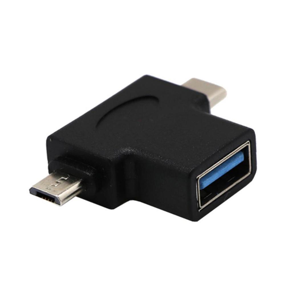 2-in-1 Micro USB Type C OTG Adapter, USB-C Male Micro USB Male to USB-A 3.0