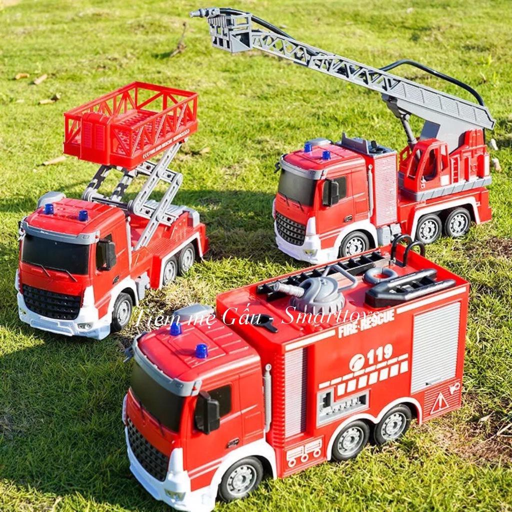 LADDER FIRE TRUCK XE CỨU HỎA SIZE ĐẠI ĐIỀU KHIỂN PHUN NƯỚC TỪ XA CÓ SẠC