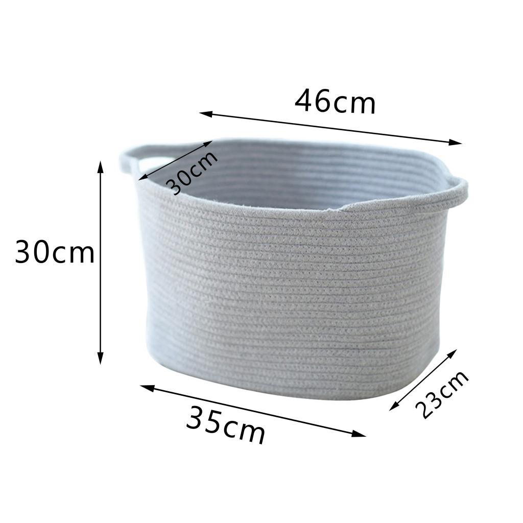 Woven Cotton Rope Storage Basket with Handles 46x30x30cm, Blanket Storage Baskets, Laundry and Toy Storage Organize