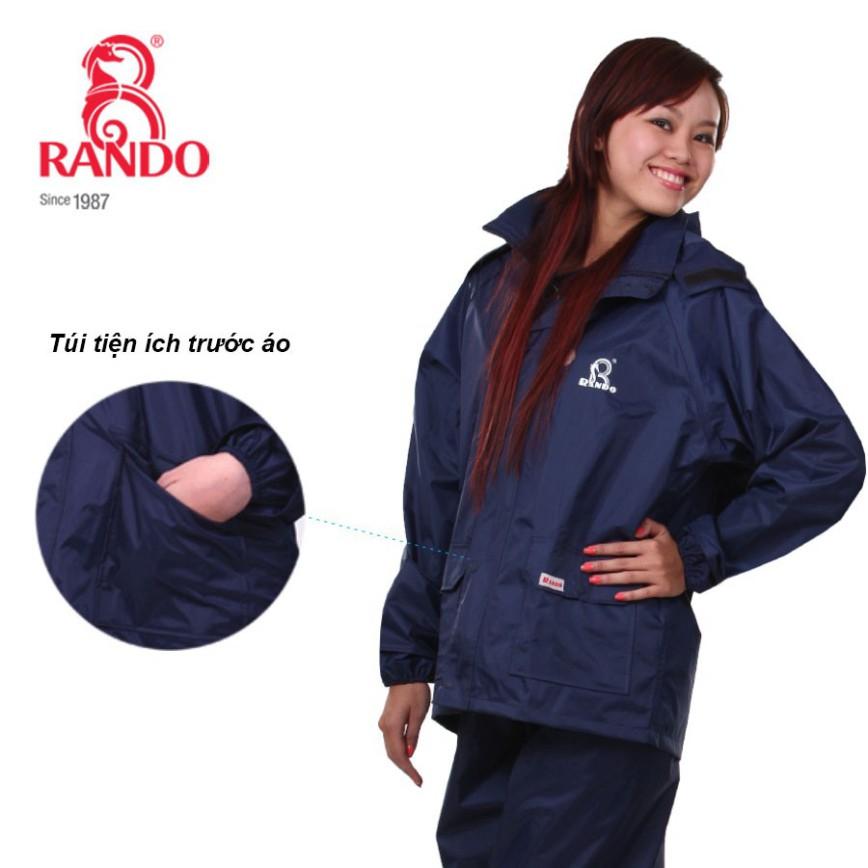 Áo Mưa Bộ Dành Cho Đi Phượt Thời Trang RANDO Chính Hãng Vải Dù Cao Cấp Không Thấm Nước Phản Quang Giá Sỉ BOA+