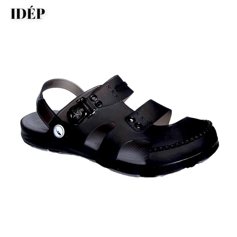 Giày sandal bít mũi nam nữ 3 quai ngang nhựa dẻo đế EVA siêu nhẹ êm chân chống nước GL020 é