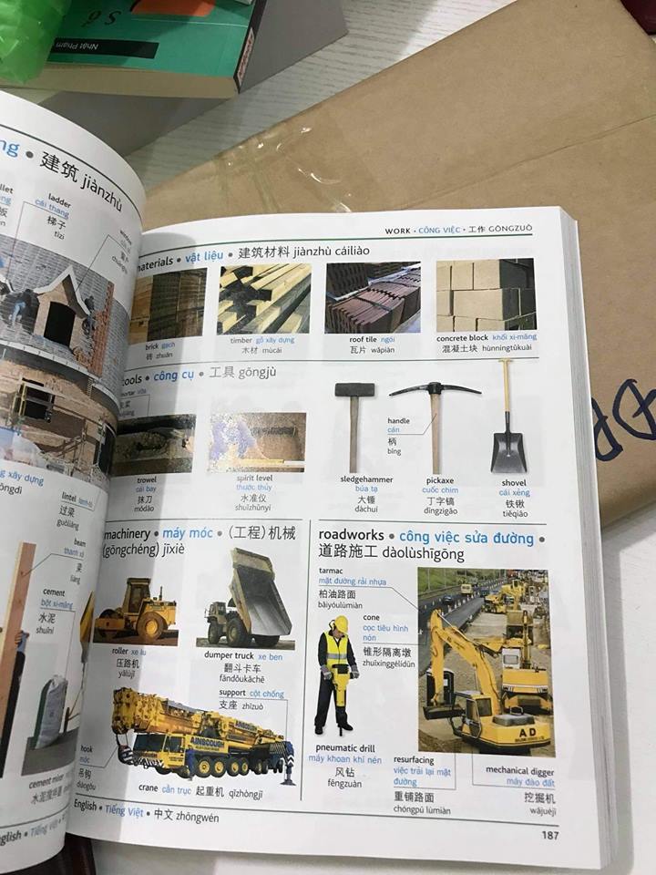 Combo 2 sách Từ điển hình ảnh Tam Ngữ Trung Anh Việt – Visual English Vietnamese Chinese Trilingual Dictionary +Make your Chinese map Bản đồ tư duy từ vựng Tiếng Trung theo chủ đề +DVD tài liệu