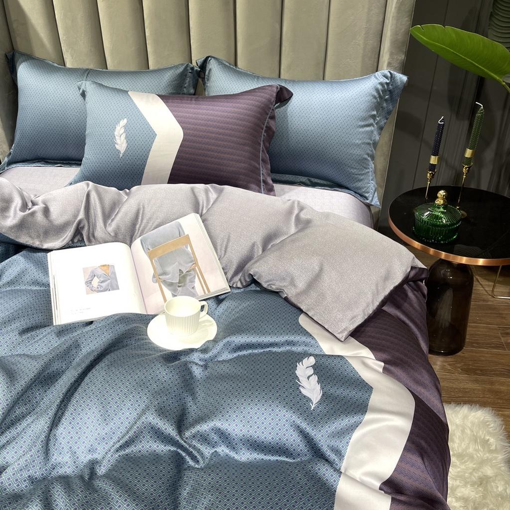 Bộ chăn ga gối lụa 100%Tencel 60s Họa tiết cao cấp, siêu mềm mát mịn - DESIGN 893