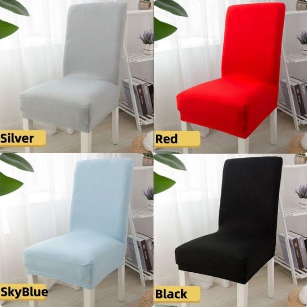 1 Vỏ Bọc Ghế Co Giãn Màu Trơn Trang Trí Phòng Ăn / Khách Sạn