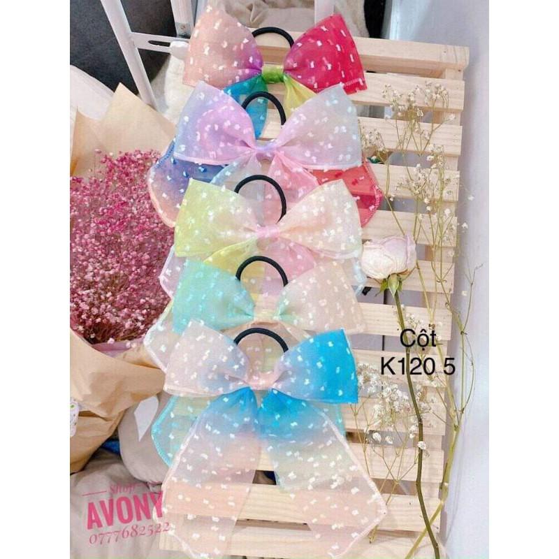 Cột tóc nơ cầu vòng tuyết - Hàng thiết kế