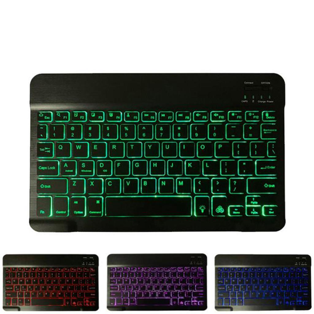 Universal Bluetooth Keyboard With Backlit 7-Colors Tablet