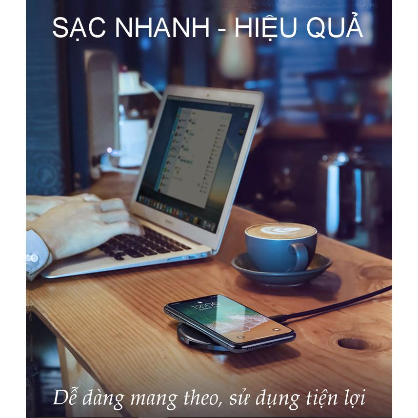 Sạc nhanh không dây, thông minh UGREEN CD181 50572 cho iPhone 8/8+/X/XS/XS max/XR (7.5W/10W), hỗ trợ cả khi có vỏ ốp - hàng chính hãng