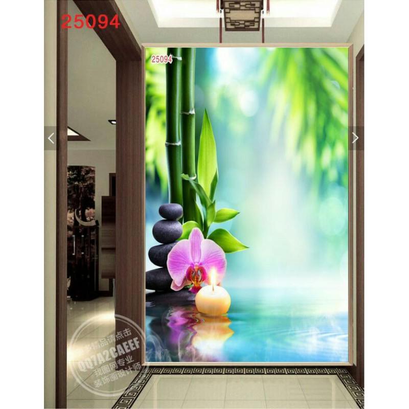 Tranh 3D dán quán spa khổ dọc cao 1.25m*0.8m có keo sẵn