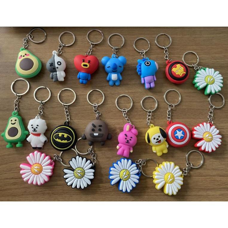 Móc khóa nhựa dẻo nhiều hình dễ thương, móc treo chìa khóa siliconDuashop