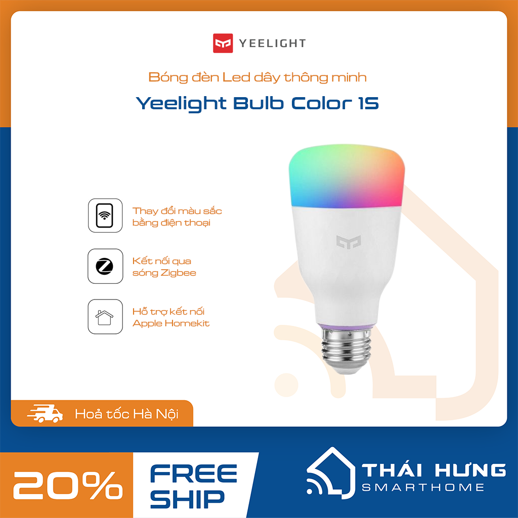 [Bảo hành 1 năm] Bóng đèn LED Yeelight thông minh 1S - Hỗ trợ Apple Homekit - Google - Alexa phiên bản quốc tế.