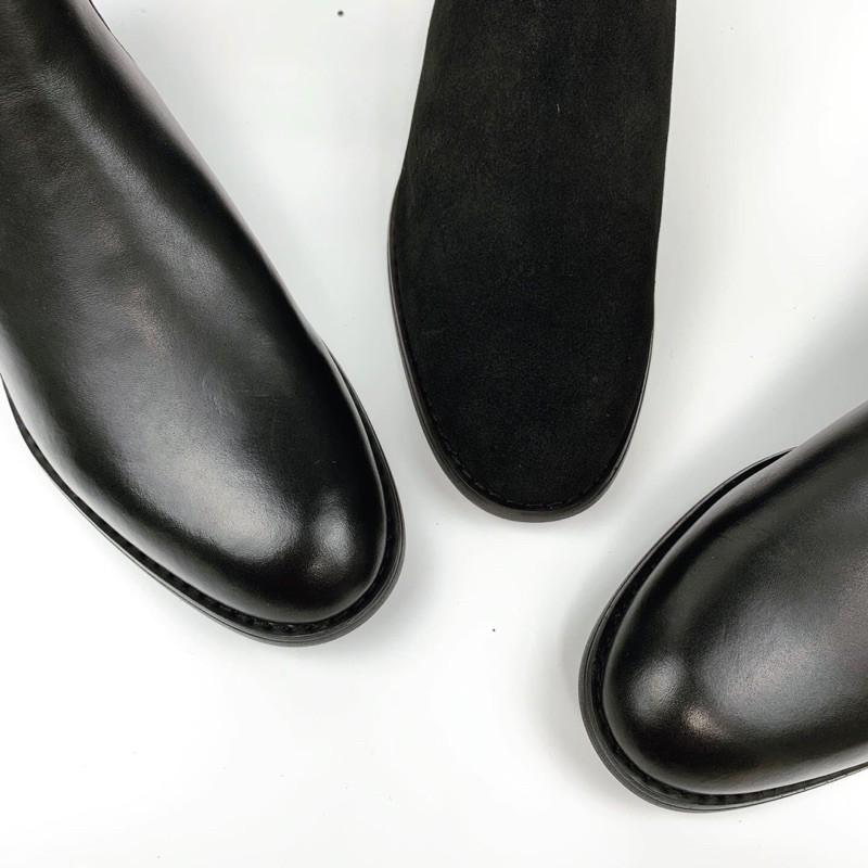 Giày Chelsea Boots công sở, đế phíp gỗ, da bò nguyên tấm