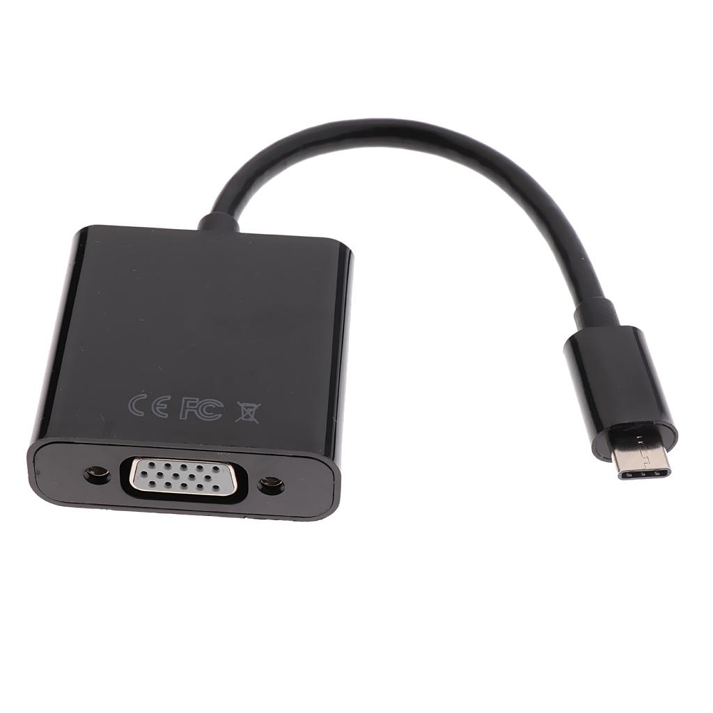 USB 3.1Type C to VGA Adapter Converter Notebook Laptop For Macbook 12'' Galaxy S8