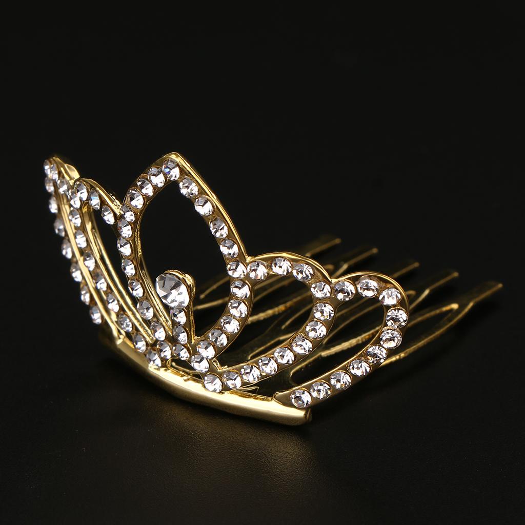 Sparkling Rhinestone Mini Crown Tiara Wedding Flower Girl Jewelry