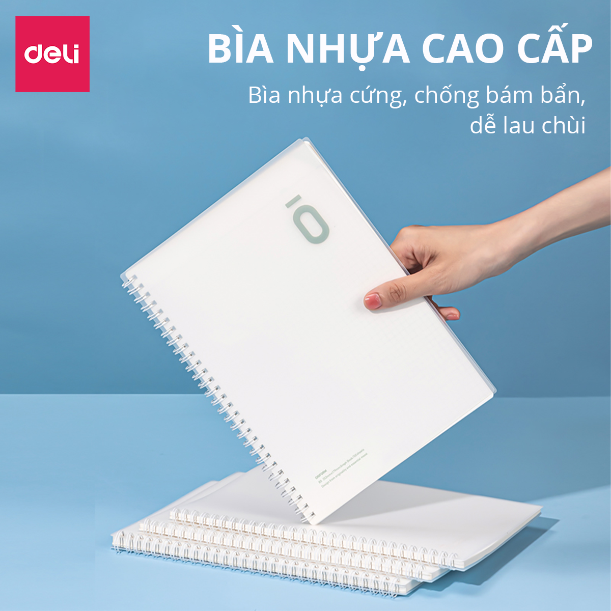Sổ Tay Lò Xo A5 B5 80gsm Gáy Xoắn 100 Trang Kẻ Ngang Bìa Trong Suốt Deli - Phù Hợp Làm Sổ Kế Hoạch Planner, Nhật Kí, Tập Vở Ghi Chép Bullet Journal - VLPA550 VLPB550