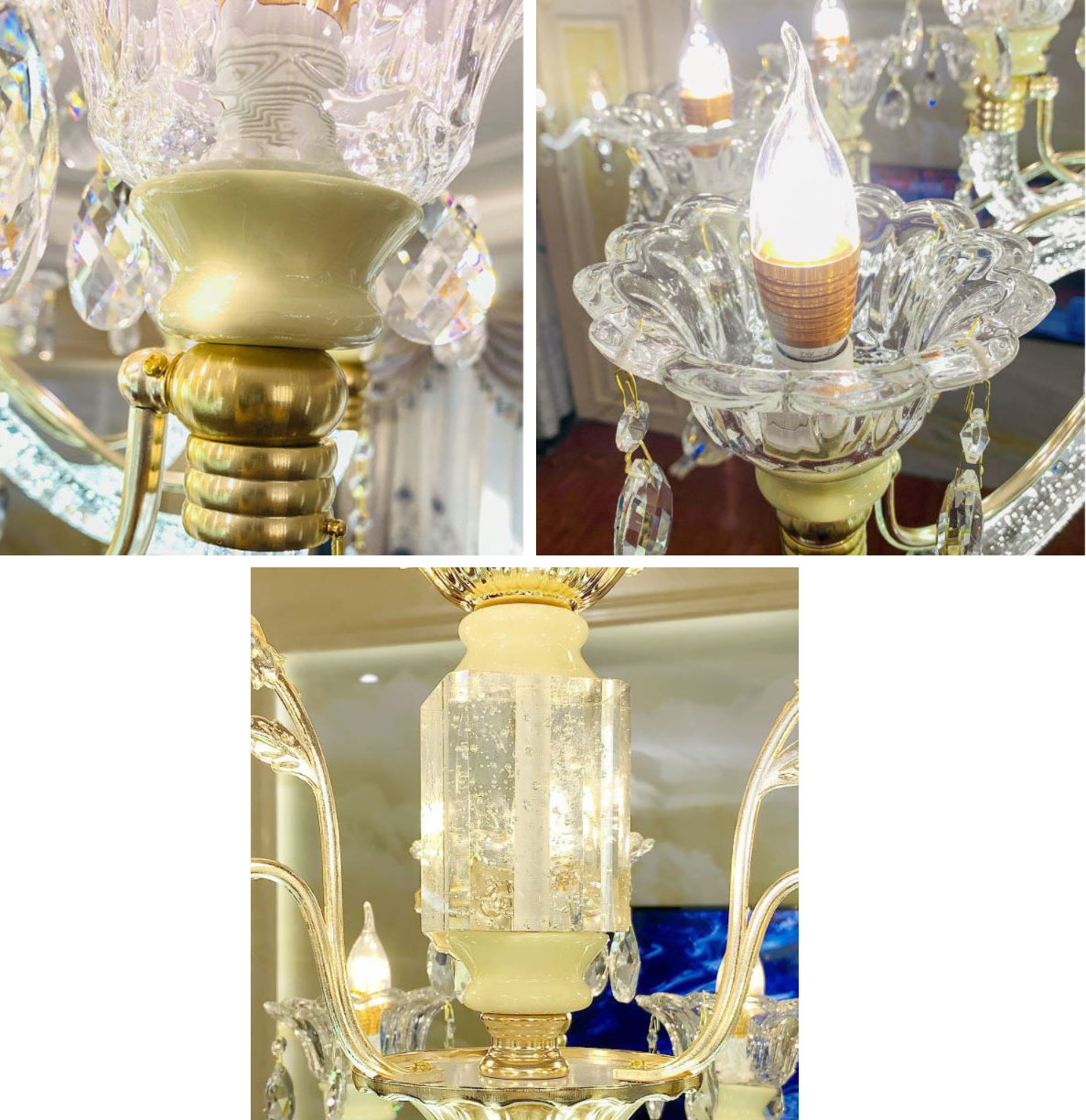 Đèn chùm CAPOS kiểu dáng hiện đại loại 8 tay trang trí nhà cửa sang trọng - kèm bóng LED chuyên dụng.