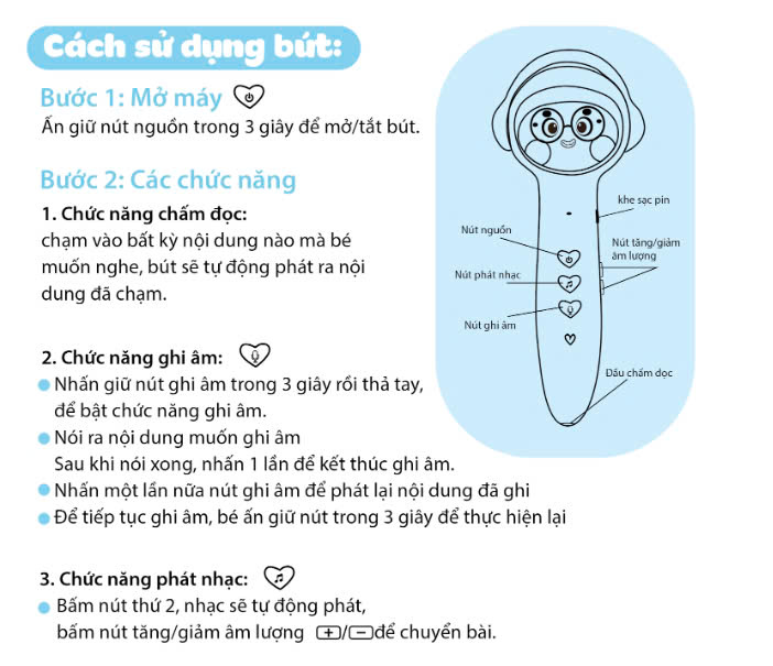 Bút Chấm Đọc Lala Magic Pen Song Ngữ Việt Anh - Đồ Chơi Âm Thanh Tích Hợp Đa Chức Năng kèm Thu Âm Cho Bé – Lalala Baby