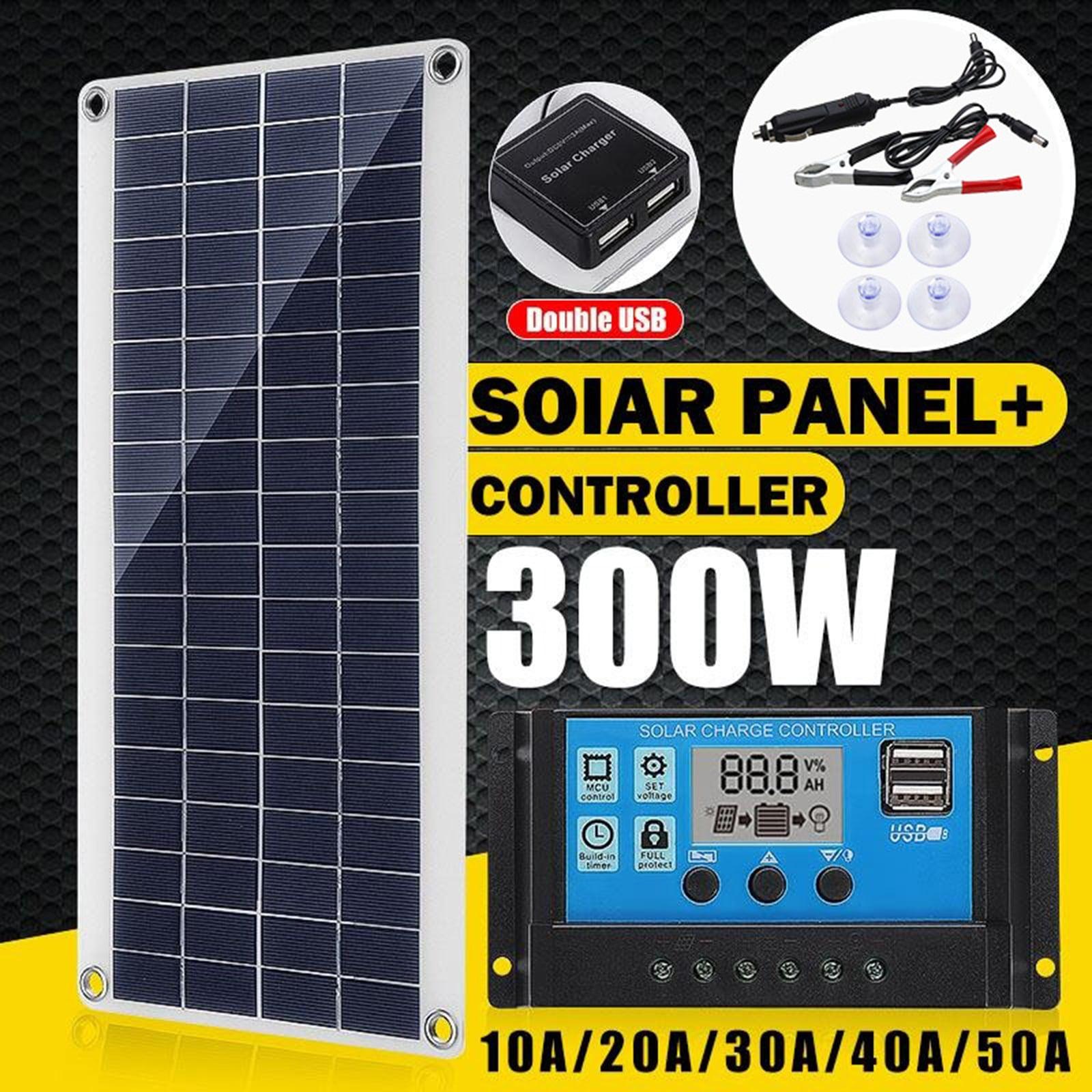 Tấm Pin Năng Lượng Mặt Trời 300W Pin Năng Lượng Mặt Trời 12V Bộ Điều Khiển Tấm Pin Năng Lượng Mặt Trời 10A-60A Cho Điện Thoại RV Xe Đoàn Lữ Hành Tại Nhà, Cắm Trại Ngoài Trời Màu Pin: G