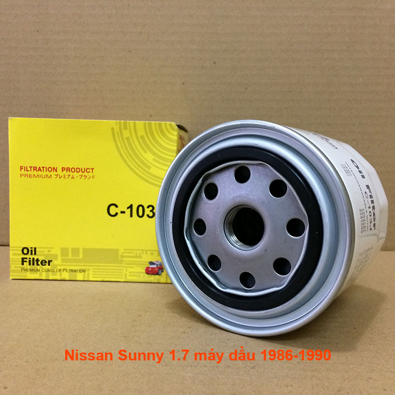 Lọc nhớt C103J-7 dùng cho Nissan Sunny 1.7 máy dầu 1986, 1987, 1988, 1989, 1990 15208W1101