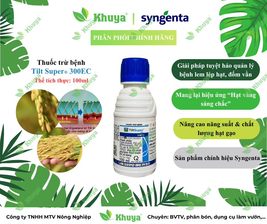 Thuốc trừ bệnh Syngenta Tilt Super 300EC Lem Lép Hạt và Đốm Vằn