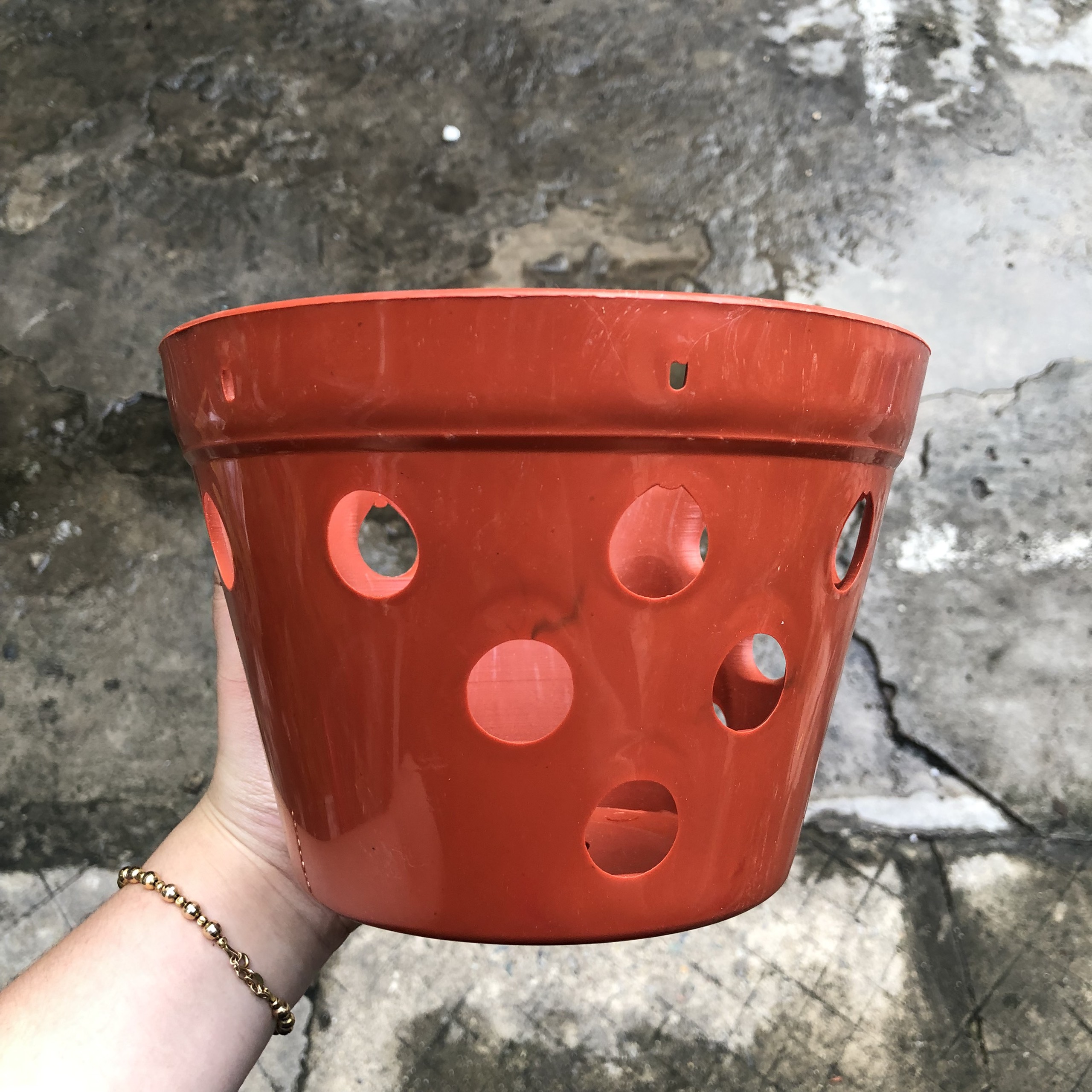 Chậu Nhựa Giả Đất Nung Trồng Hoa Lan, Cây Cảnh- 20cm