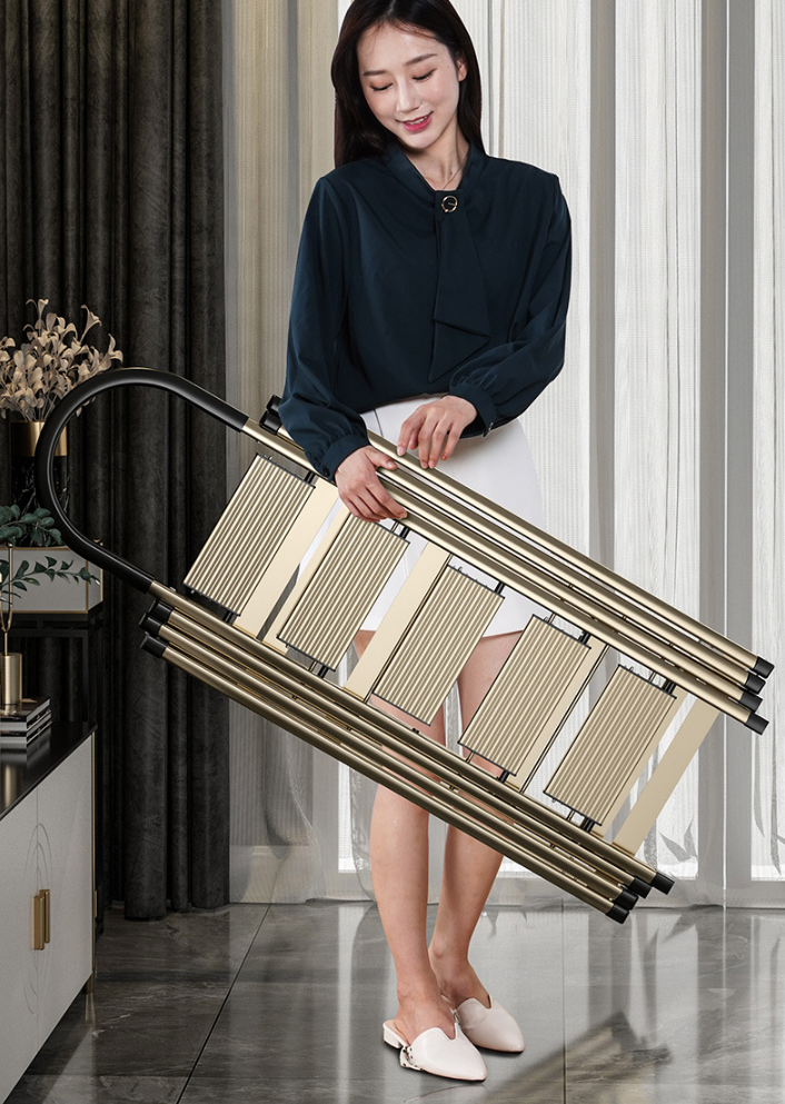 Thang nhôm xếp gấp kiêm giàn phơi quần áo Foldable Clothes Drying Rack, Aluminum Alloy Step Ladder