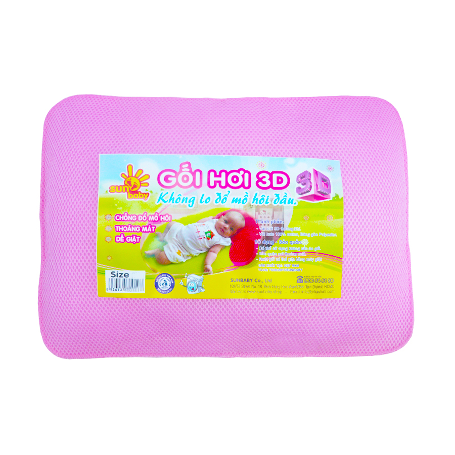 Gối hơi 3D thoáng mát cho bé- Sunbaby