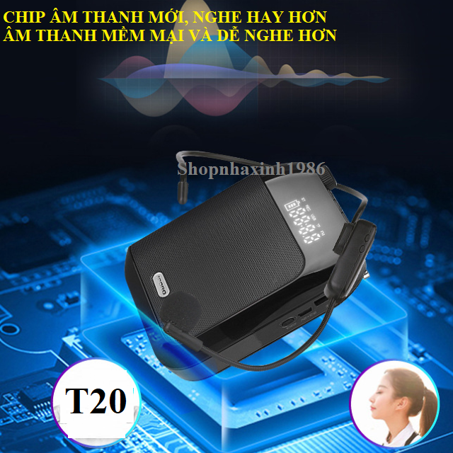 Loa máy trợ giảng Aporo T20 UHF, công suất 15W Bluetooth 4.0 không dây cao cấp (gồm 3 micro)- Hàng chính hãng