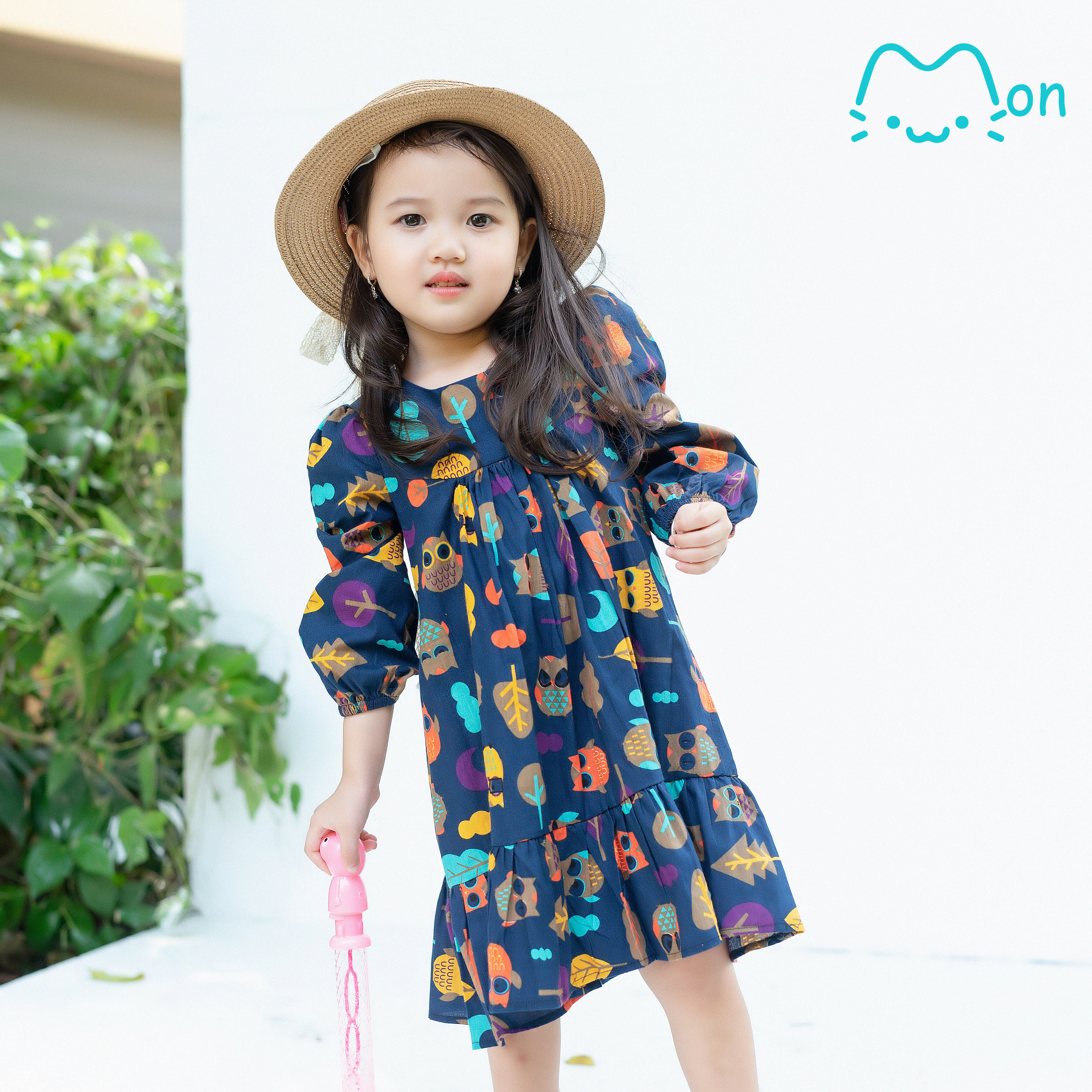 Váy babydoll cho bé gái dáng dài chất cotton cao câp nhẹ mát, phù hợp đi chơi đi học cho bé 1-6 tuổi MonBabies, VL09, VL10