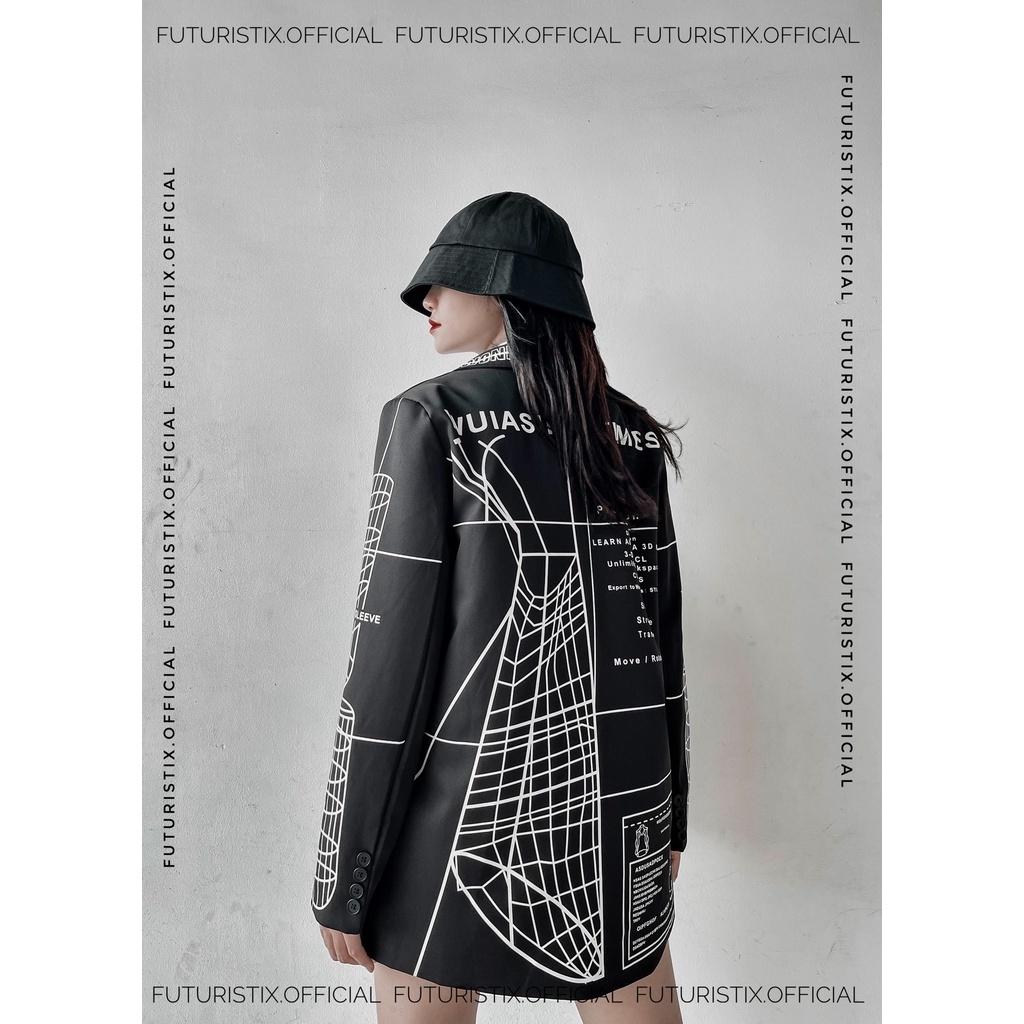 Áo Khoác Blazer Đen Wonder Anatomie Cực Chất FuturistiX AK179